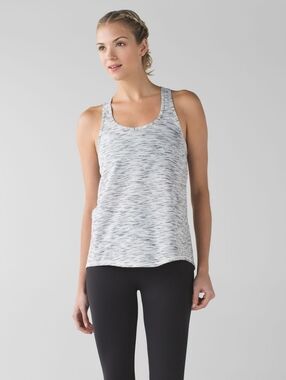 Lululemon Tie It Up Tank - Tiger Space Dye Black White - Size 6 #170